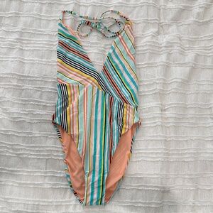 Colorful Asymmetrical Striped One-Piece Swimsuit - Billabong - XS
